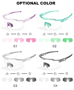 XUNQI RTS Unisex Tr90 Yarım Çerçeveli UV400 Açık Hava Arazi Motosiklet Gözlüğü Şeffaf Pembe Yeşil Fotokromik Bisiklet Güneş Gözlüğü - Product Image 3