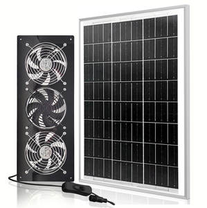 Kit de ventilador de panel solar CC sin escobillas de alta velocidad 3 en 1 de 25W, ventilación bidireccional para cobertizo de Granero ático, refrigeración RV, OEM ODM - Product Image 1
