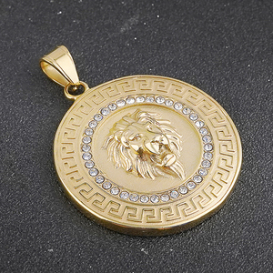 Collier Pendentif Tête de Lion Hip Hop en Acier Inoxydable Étanche avec Zircons Cubiques, Bijoux de Mode pour Hommes et Femmes, Vente en Gros - Product Image 2