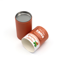 Conteneurs de stockage cylindriques en carton biodégradable écologiques imprimés sur mesure pour l'emballage du café, du thé, des aliments, des gâteaux, du pain, du sucre