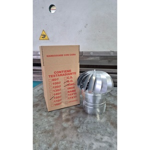 ARTIGIAN RUSSO Campana de Ventilación Rotatoria Redonda Impulsada por el Viento, Ventilador de Techo Industrial de Acero al Carbono, Hecho en Italia - Product Image 6