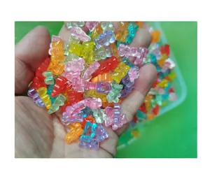 Creative Resin Bear Figuur Westerse Oem Aangepaste Ontwerp Voor Nail Art