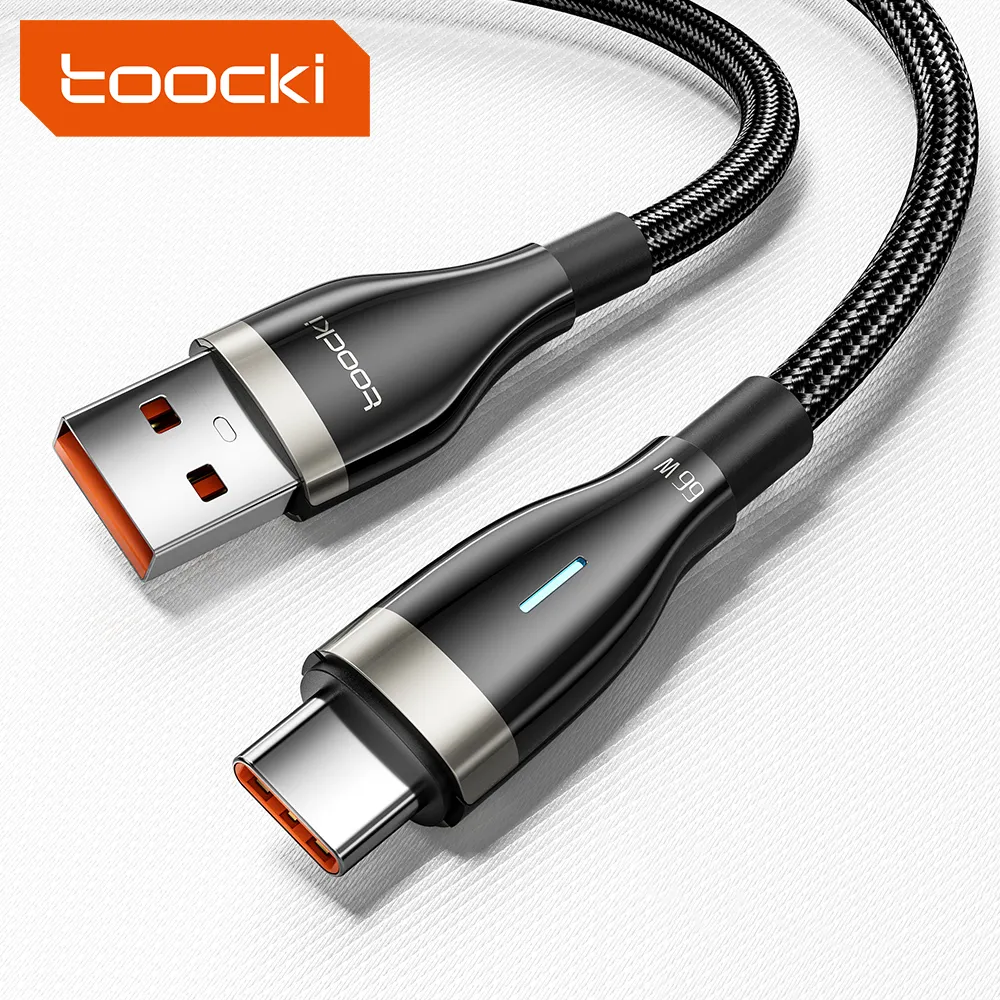 Toocki Best price usb a to usb c cable fast charging cable 1m 2m micro 66w type c cable 6a