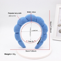 OEM LABEL Bandeau de spa pour le lavage du visage, Bandeau éponge pour le maquillage, Bandeau en tissu éponge doux et moelleux, Ensembles de bandeaux pour femmes et filles