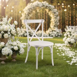 Silla Crossback de Resina con Acabado de Cal, Moderna, para Comedor, Hotel, Exterior, Bodas, Jardín, Diseño Duradero, Ajustable y Resistente - Product Image 1