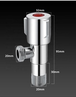 Vanne d'arrêt d'angle simple en acier inoxydable 201 pour accessoires sanitaires de salle de bain, vente en gros
