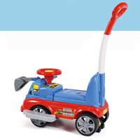 Voiture électrique pour enfant à pousser avec volant coulissant, jouet pour enfant de 2 à 4 ans, alimenté par batterie, en plastique