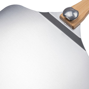 Pizza Spatula Aluminum 12 Inch Foldable Wooden Handle Baking Transfer Tool For Pizza And Cake - Product Image 2
