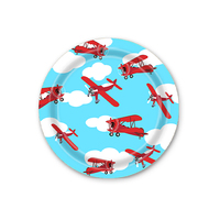 Fournitures pour fête d'anniversaire d'avion 168 pièces Décoration de fête sur le thème de l'avion avec ensemble de vaisselle d'avion gonflable