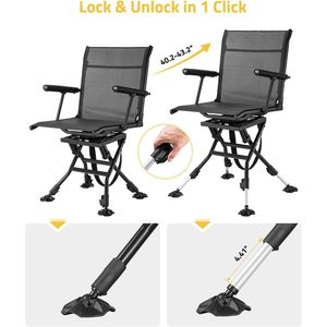 Silla de Caza Giratoria 360° Trakiom con Reposabrazos, Asiento Silencioso y Portátil para Caza de Ciervos - Product Image 6