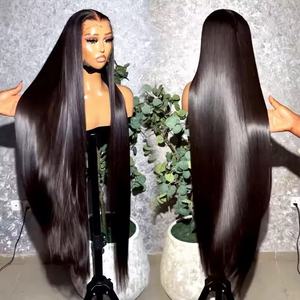 Perruques Lace HD 30 et 40 pouces, lisses comme des baguettes, sans colle, en cheveux vietnamiens, pré-épilées, en cheveux humains naturels bruts, Lace Front - Product Image 1