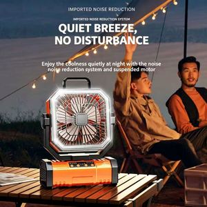 2026 Upgraded Camping Fan, 360° Auto Oscillation, 4-Speed, LED <b>Light</b>, 10000mAh, Portable for Tent Fishing Outdoor - Product Image 3