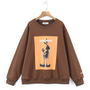 Sudadera de Cuello Redondo con Estampado de Conejo para Mujer, Talla Grande, Marca Runqi, Tejido de Algodón, Nueva Colección de Otoño N8626 - Product Image 2