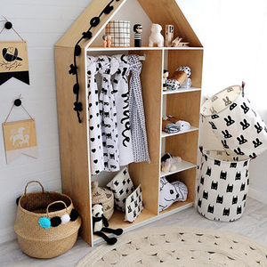 Paniers à linge en coton et lin, pliables, avec poignées, pour vêtements, jouets, chambre d'enfant - Product Image 3