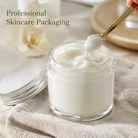 Emballage haut de gamme pour soins de la peau, pot en verre pour crème cosmétique de 2 oz, 4 oz, 8 oz avec couvercle à vis hermétique, logo personnalisé pour marque de beauté