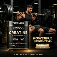 Créatine monohydrate en poudre pure saveur chocolat, marque privée, pour adultes, compléments alimentaires pour la musculation, amélioration nutritionnelle