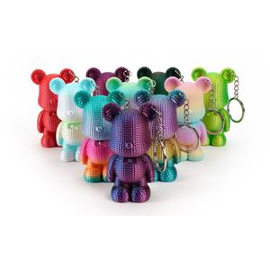 Vashine 3D Printed Flexible Crystal PLA Keychain Bear Toy