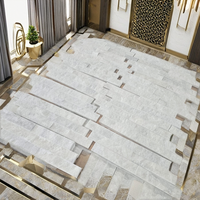 Revêtements muraux extérieurs en marbre blanc de Carrare, design moderne en forme de Z, finition mate naturelle, emboîtables