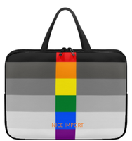 Sac pour ordinateur portable gris arc-en-ciel, étui fin pour ordinateur portable avec fermeture éclair, sac portable pour tablette, grande capacité