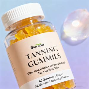 กัมมี่ทำผิวแทน OEM กัมมี่ไลโคปีนและแอสตาแซนธานปราศจากแสงแดดพร้อมวิตามินซีและอี - Product Image 1