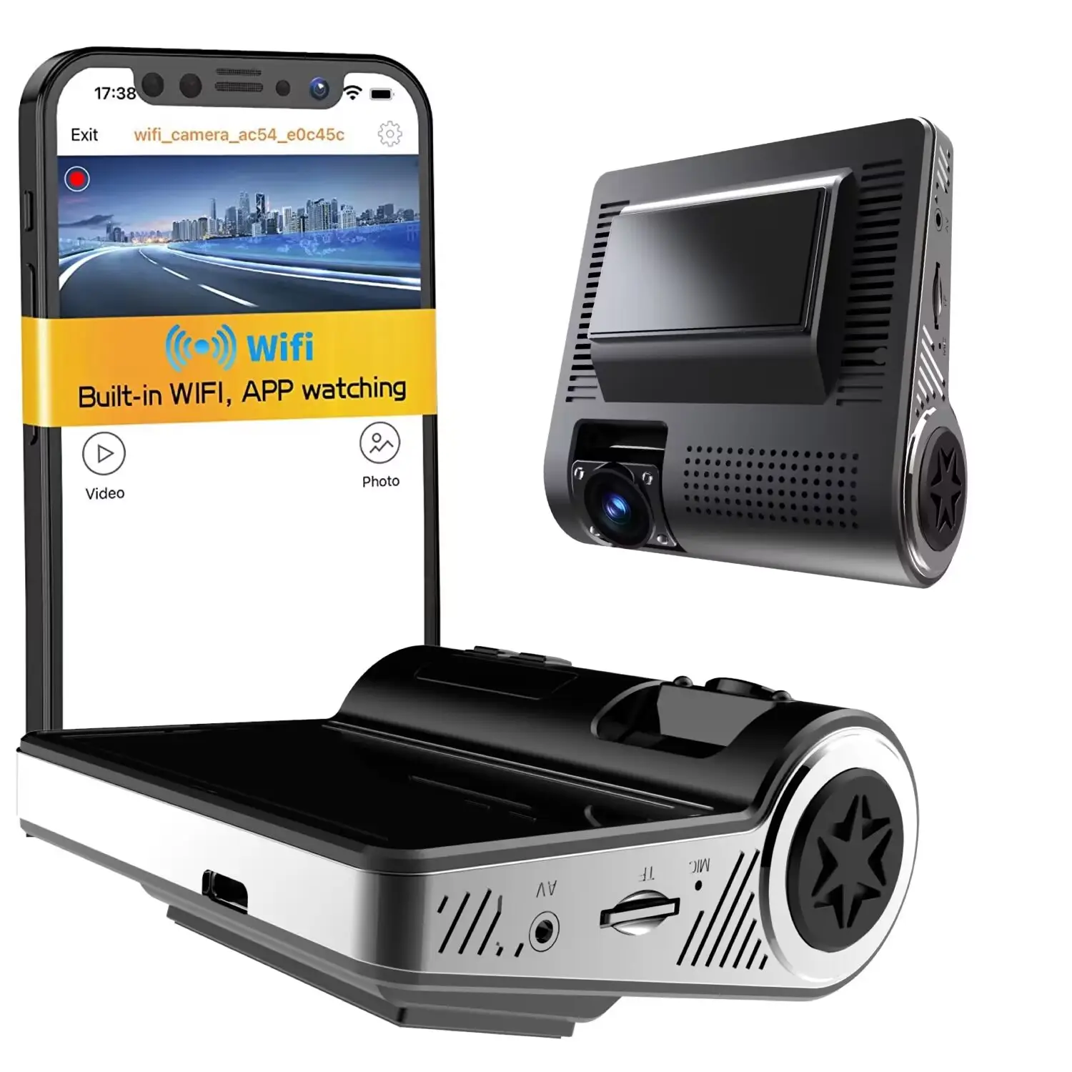 Nieuw Ontwerp 2 Way Auto Zwarte Doos Voor En Achter 2160P Rijden Videorecorder Met Wifi Gps Sony Lens 2 Kanaals Auto Dvr Dashboard Cam 4K