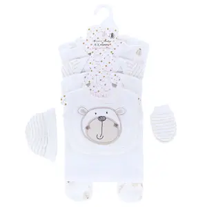 नए डिज़ाइन किए गए उपहार बॉक्स सूती कपड़ों का सेट कैज़ुअल 8 टुकड़ों का नवजात शिशु के कपड़ों का सेट