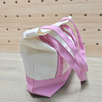 Sac fourre-tout moyen personnalisé pour cadeaux d'invités, avec poignées bicolores, poche avant à soufflet, en toile, sac de shopping pour femme