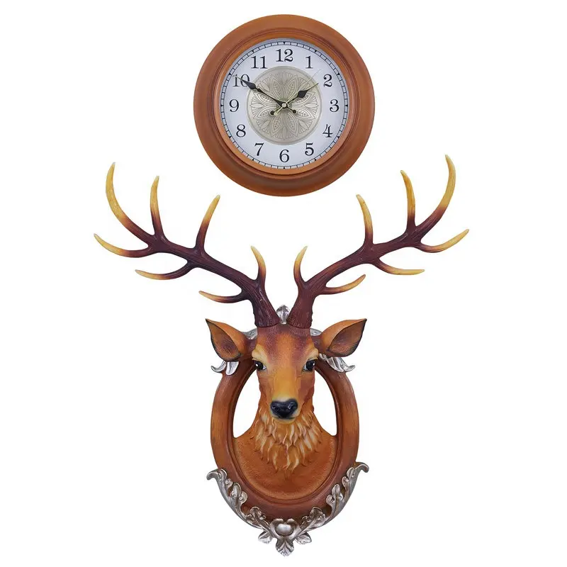 American Country Vintage Round Metal Clock Living Room Wall Decoration Silent Christmas Iron Digital Wall Clock