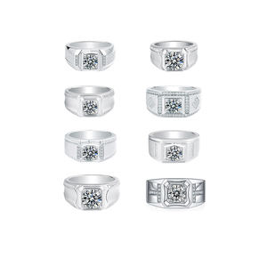 NUOYAラグジュアリーアイスアウトダイヤモンドウィメンズカスタムリング925スターリングシルバー<span class=keywords><strong>1</strong></span>カラットモアッサナイトリングファインジュエリー - Product Image 1