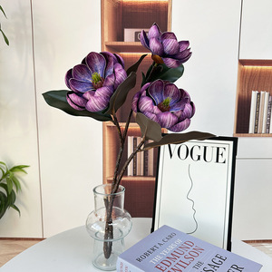 Artificial Silk <strong>Magnolia</strong> Flower Arrangement Handmade Home Wedding Decoration for Living Room Dining <strong>Table</strong> - Product Image 4