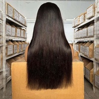 Perruque Sans Colle Droite "Bone Straight" Vietnamienne Super Double Drawn Cheveux Humains, Vente en Gros Marque Privée, Frontale en Dentelle