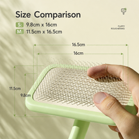 Brosse professionnelle pour animaux de compagnie avec caoutchouc ABS et aiguilles en acier inoxydable pour un démêlage en profondeur et l'élimination des poils chez les chiens et les chats