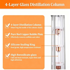 Distillatore Domestico a Torre a 4 Camere in Acciaio Inossidabile 304 Senza Fiamma, Senza Riscaldamento Elettrico, Distillazione Indipendente - Product Image 6