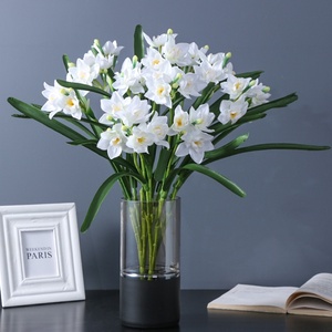 Haut de gamme intérieur en plastique jonquille fleur Bouquet réaliste tige simulé narcisse pour décor de noël faux intérieur fleur Stock - Product Image 4