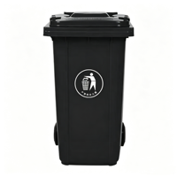 Poubelle extérieure avec couvercle, 240 L, en plastique, écologique, avec roues, pour usage commercial