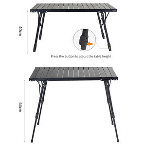 Table de camping pliable en aluminium, légère, facile à installer, réglable en hauteur, portable, pour pique-nique en plein air - Product Image 2
