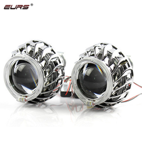 Nouveau projecteur bi-xénon 2,5 pouces avec double anneau lumineux (Angel Eye) et anneau lumineux diabolique (Devil Eye) blanc, rouge, bleu, pour lentille bi-faisce, 12V 2400lm, en aluminium moulé sous pression