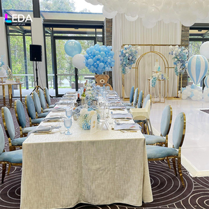 LEDA Wholesale Wedding Custom Stainless Steel Gold 3D White Arch <b>Backdrop</b> Panel with LED Light Adjustable Durable - Product Image 6