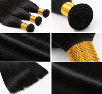 Lots de Cheveux Humains Vierges Remy Indiens Bruts de Temple, Grade 12A, Non Traités, Cuticules Alignées, Double Trame Faite à la Machine