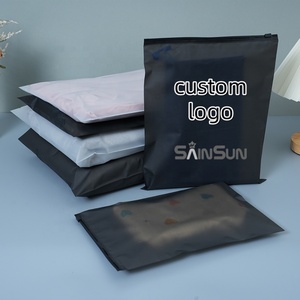 Custom Transparent Plastic Clothing Ziplock Package <b>Bag</b> Frosted Zipper <b>Bag</b> With Logo <b>Zip</b> <b>Zip</b> Lock <b>Bag</b> - Product Image 2