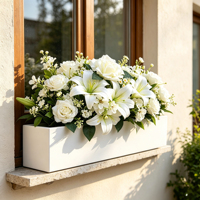 Bouquet de fleurs artificielles mixtes lys et roses avec remplisseurs, fausses fleurs pour la décoration intérieure, jardin printanier, centre de table de mariage