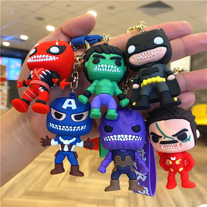 Porte-clés de dessin animé cool le plus vendu, pendentif 3D Spider-Man Deadpool, accessoires pour clés de <span class=keywords><strong>voiture</strong></span>, cadeau pour enfants, porte-clés - Product Image 2
