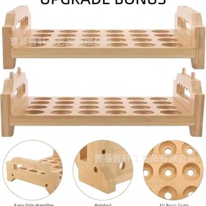 Solid Wood Egg Storage Rack 3 Tier Stackable Desktop Organizer For <b>Kitchen</b> Farmhouse Style - Product Image 2
