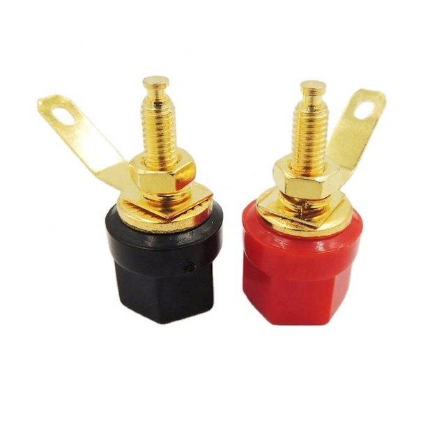 301 Pure Copper Home Car Stereo Screw Binding Post Speaker Amplifier Terminal 4MM Audio Banana Jack Terminal