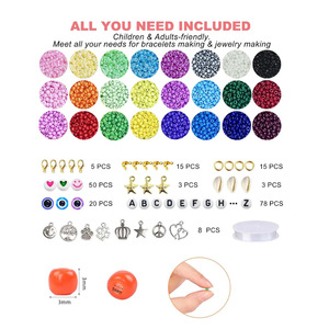 Diy Jewelry Beading Set 9300 Glass Seed <b>Beads</b> With Letters Smiley Faces Hearts And Charms For Crafting Bracelets - Product Image 3