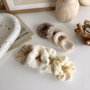 Vente Chaude Automne Hiver <span class=keywords><strong>Multi</strong></span>-Styles Tricot Peluche Chouchous Cheveux Femmes Bandes Élastiques Automne Hiver Accessoires Cheveux - Product Image 3