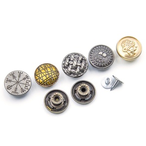 Remaches Metálicos de Aleación de Zinc Dorados de 15mm y 17mm con Logotipo Personalizado para Ropa, Botones de Metal para Jeans - Product Image 6