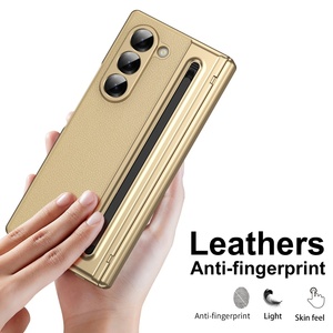 Étui de téléphone portable en cuir électroplaqué de luxe pour Samsung <span class=keywords><strong>Z</strong></span> Fold 3 <span class=keywords><strong>4</strong></span> 5 6 W25 avec stylet intégré et film de protection en verre - Product Image 3