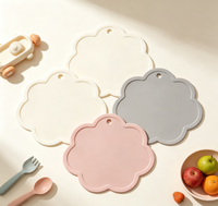 Tapis en silicone personnalisé, tapis d'alimentation en silicone nuage, design classique, tapis antidérapant pour bébé, pour les repas des tout-petits et des enfants