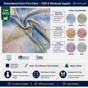 Nouveau tissu de base coloré associé à de petites paillettes rondes appliquées dans divers scénarios - Product Image 1